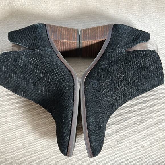 Lucky Brand Pardina black suede leather heel ankle boots with zipper size 9 - Picture 7 of 10